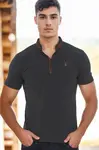 T8571 DEWBERRY ZIPPERED MEN'S T-SHIRT-OPEN ANTHRACITE