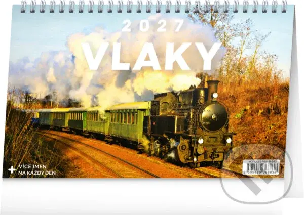 NOTIQUE stolní kalendář Vlaky 2027 (řádky)