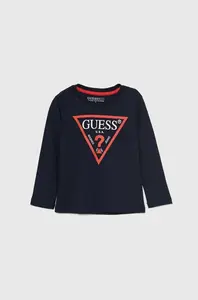 Dětská bavlněná košile s dlouhým rukávem Guess