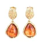 304 Stainless Steel & Resin Dangle Stud Earrings