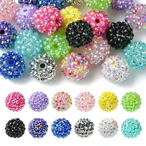 24Pcs 12 Colors Resin Rhinestone Beads
