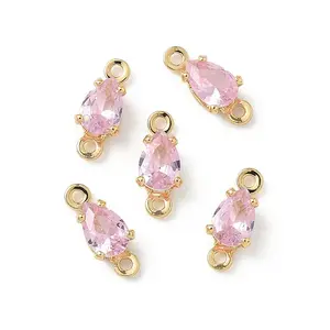 Brass Pave Cubic Zirconia Connector Charms