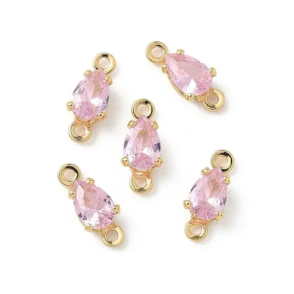Brass Pave Cubic Zirconia Connector Charms