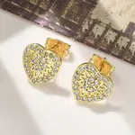 Brass Micro Pave Clear Cubic Zirconia Stud Earrings