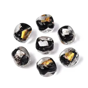 Handmade Gold & Silver Foil Glass Beads