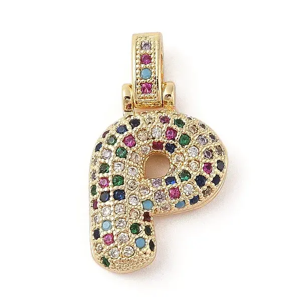 Brass Micro Pave Cubic Zirconia Pendants