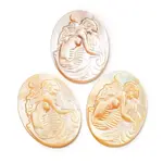 Natural Yellow Shell Carved Cabochons