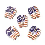 American Flag Theme Single Face Printed Aspen Wood Shoe Big Pendants