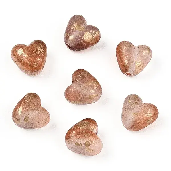 Transparent Frosted Spray Painted Acrylic Beads