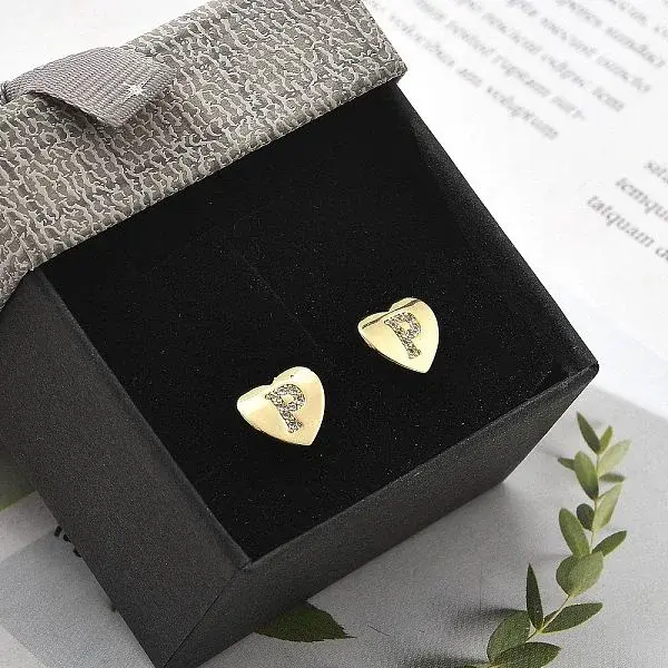 Rack Plating Brass Micro Pave Clear Cubic Zirconia Stud Earrings