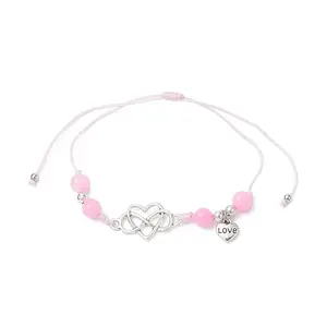 Natural Dyed White Jade Braided Bead Bracelets