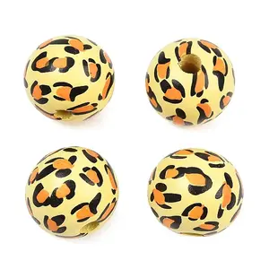 Printed Wood European Beads