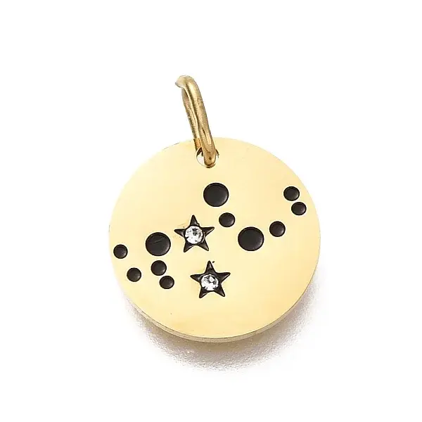 Twelve Constellations 304 Stainless Steel Enamel Pendants