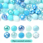 50Pcs 10 Styles Opaque Acrylic Beads
