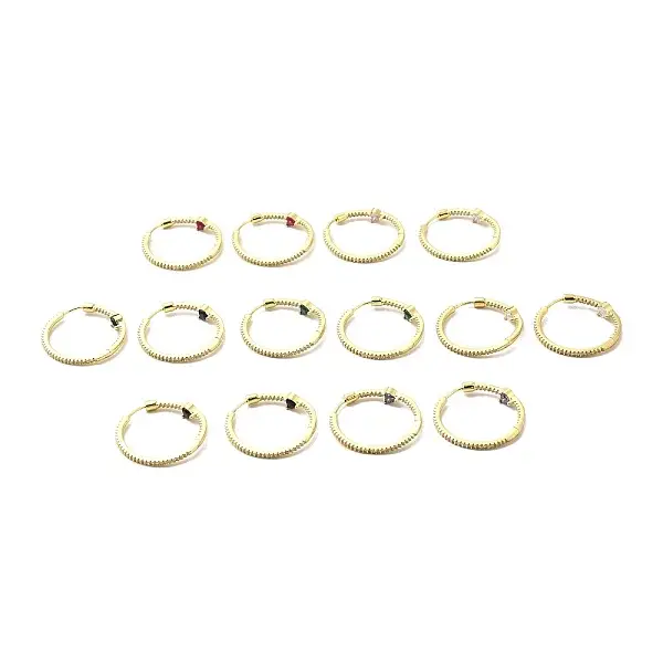 Cubic Zirconia Heart Hoop Earrings