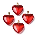 Transparent Spray Painted Glass Pendants