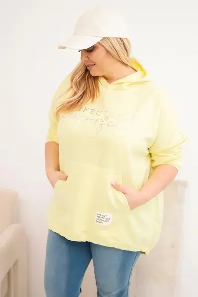 Kesi Włoski dámska plus size mikina s potlačou žltá