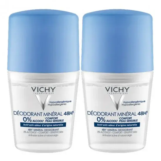 Vichy Sada minerálních kuličkových deodorantů (Mineral Deodorant) 2 x 50 ml