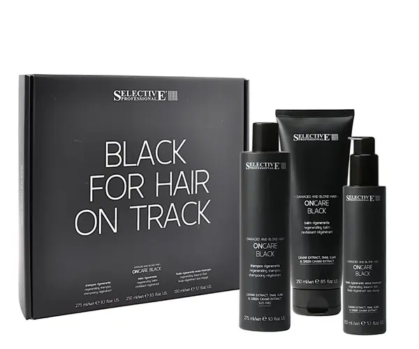Dárková sada pro regeneraci poškozených vlasů Selective Professional OnCare Black Kit + dárek zdarma