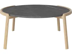 Konferenční stolek Mix Ø94 cm, více variant - Bolia Varianta: Pietra Grey marble | White pigmented oiled oak, Solid | v. 42 cm