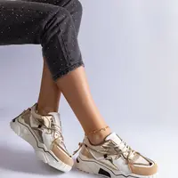 Gemre Beige sneakers decorated with rhinestone laces Valdeza