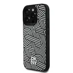 Zadní kryt DKNY PU Leather Crosswalk Pattern Magsafe pro Apple iPhone 16 Pro, ivory