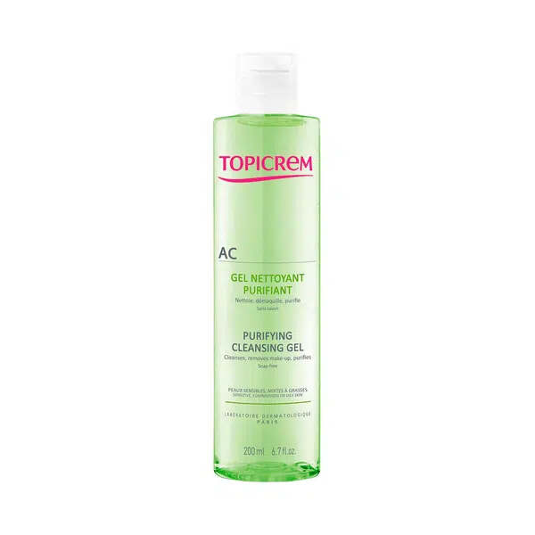 Topicrem Čisticí gel pro mastnou a citlivou pleť AC (Purifying Cleansing Gel) 200 ml