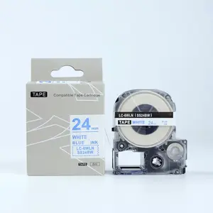 Epson LK-6WLN, SS24BW, 24mm x 9m, modrý tisk / bílý podklad, kompatibilní páska