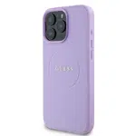 Zadní kryt Guess PU Grained Classic Logo MagSafe pro Apple iPhone 16 Pro Max, fialová