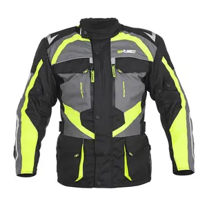 Pánská moto bunda W-TEC Burdys Evo černo-šedo-zelená 4XL