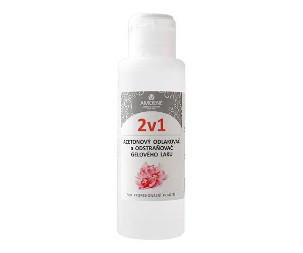 Acetonový odlakovač a odstraňovač gelového laku 2 v 1, Amoené 100 ml (011401M090)