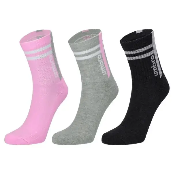 Umbro STRIPED SPORTS SOCKS JNR - 3 PACK Dětské ponožky, šedá, velikost 32-35