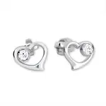 Soliter Strieborné náušnice Srdce s kryštálom 438 001 00931 04
