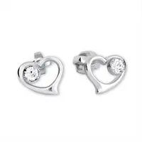 Soliter Strieborné náušnice Srdce s kryštálom 438 001 00931 04
