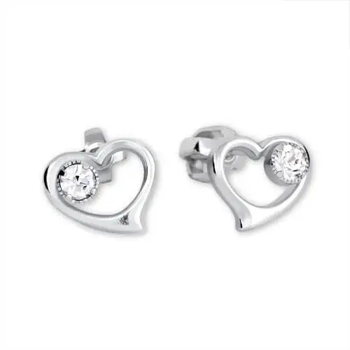 Soliter Strieborné náušnice Srdce s kryštálom 438 001 00931 04