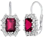 Silvego Strieborné náušnice so syntetickým rubínom SILVEGOB31757ru