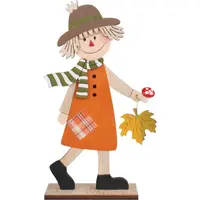 Anděl Drevený panáčik so šálom na postavenie 12 x 23 cm