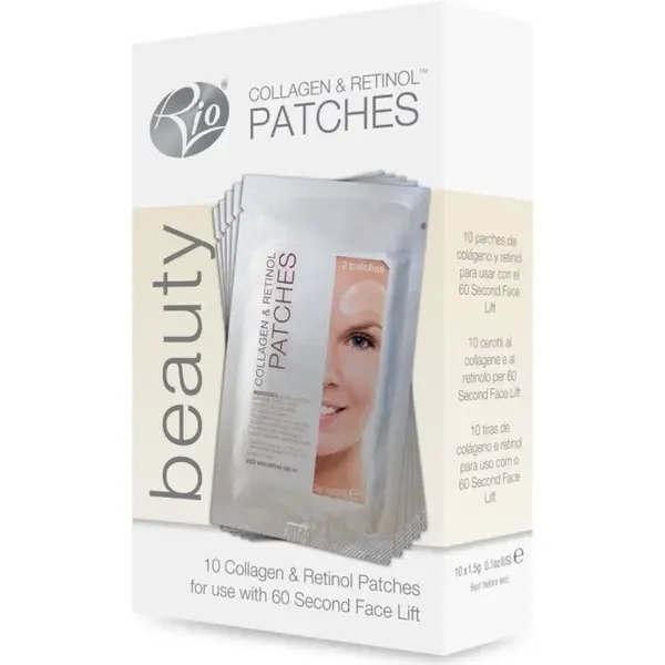 Rio-Beauty Kolagénové a retinolové náplasti pre liftingový prístroj na vyhladenie vrások a vypnutie pleti FALI (Retinol & Collagen Patches) 5 x 2 ks
