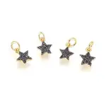 Brass Micro Pave Cubic Zirconia Charms