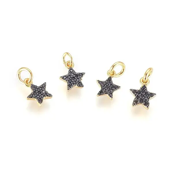 Brass Micro Pave Cubic Zirconia Charms