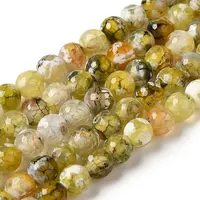 Dyed & Heated Natural Fire Crackle Agate Beads Strands