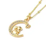 Brass Micro Pave Clear Cubic Zirconia Pendants Necklaces