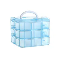 3-Tier Transparent Plastic Storage Container Box