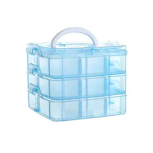 3-Tier Transparent Plastic Storage Container Box