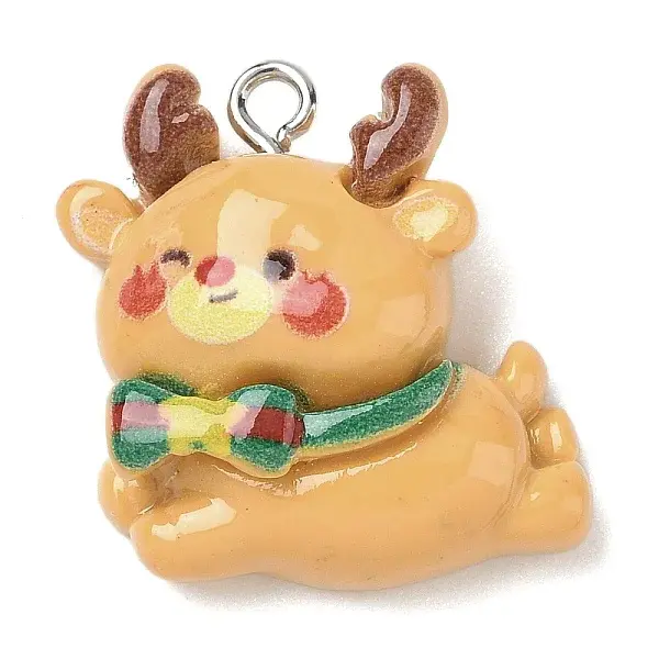 Christmas Theme Opaque Resin Pendants