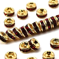 Brass Grade A Rhinestone Spacer Beads