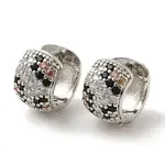 Rack Plating Brass Micro Pave Clear Cubic Zirconia Hoop Earrings