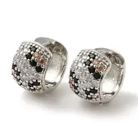 Rack Plating Brass Micro Pave Clear Cubic Zirconia Hoop Earrings