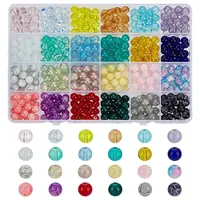 528Pcs 24 Styles Baking Painted Glass Beads