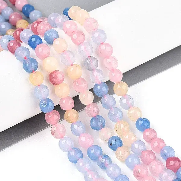 Dyed Natural White Jade Beads Strands